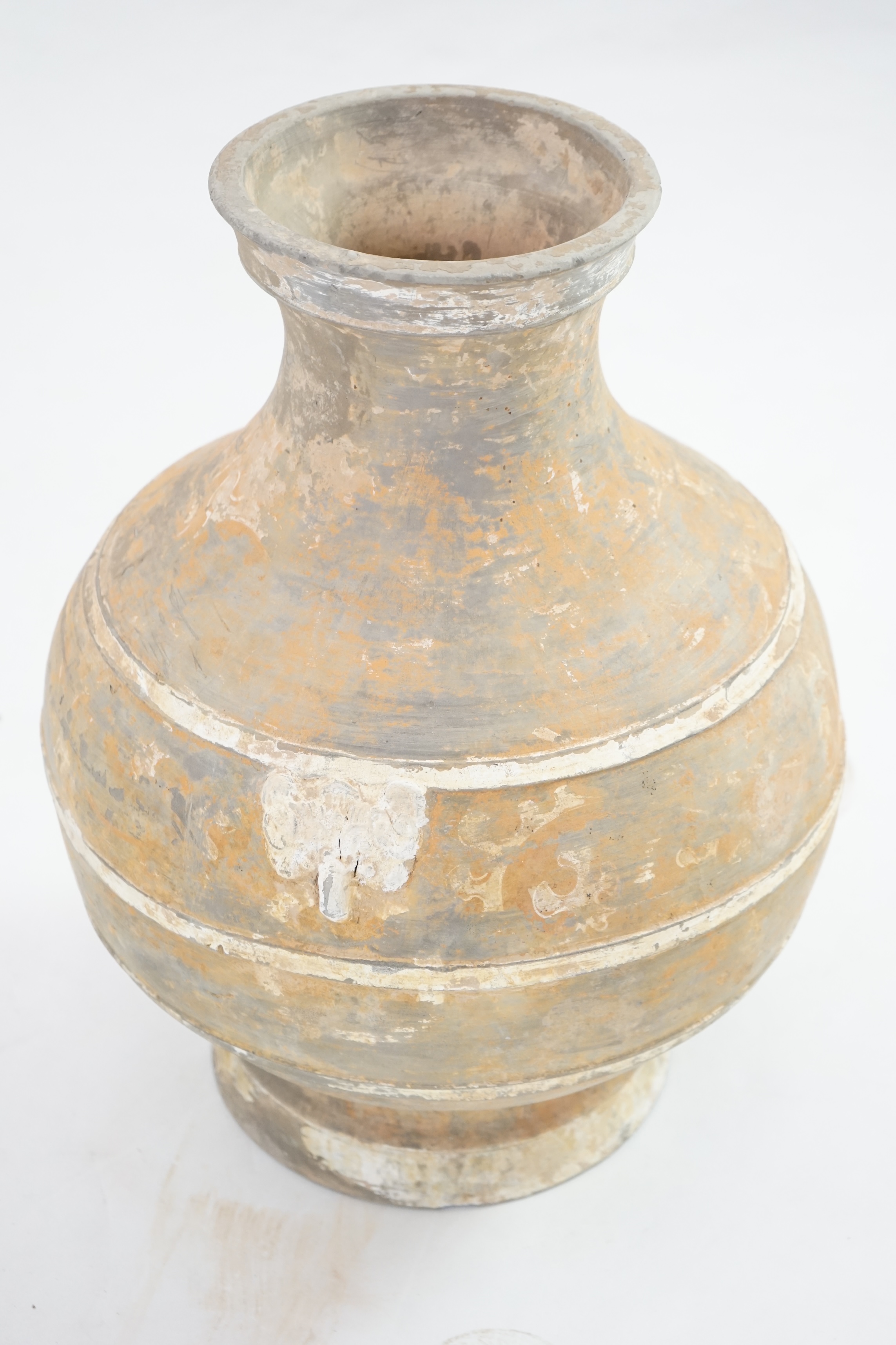 A large Chinese painted pottery Hu jar, Western Han Dynasty (206 BC-AD 8)